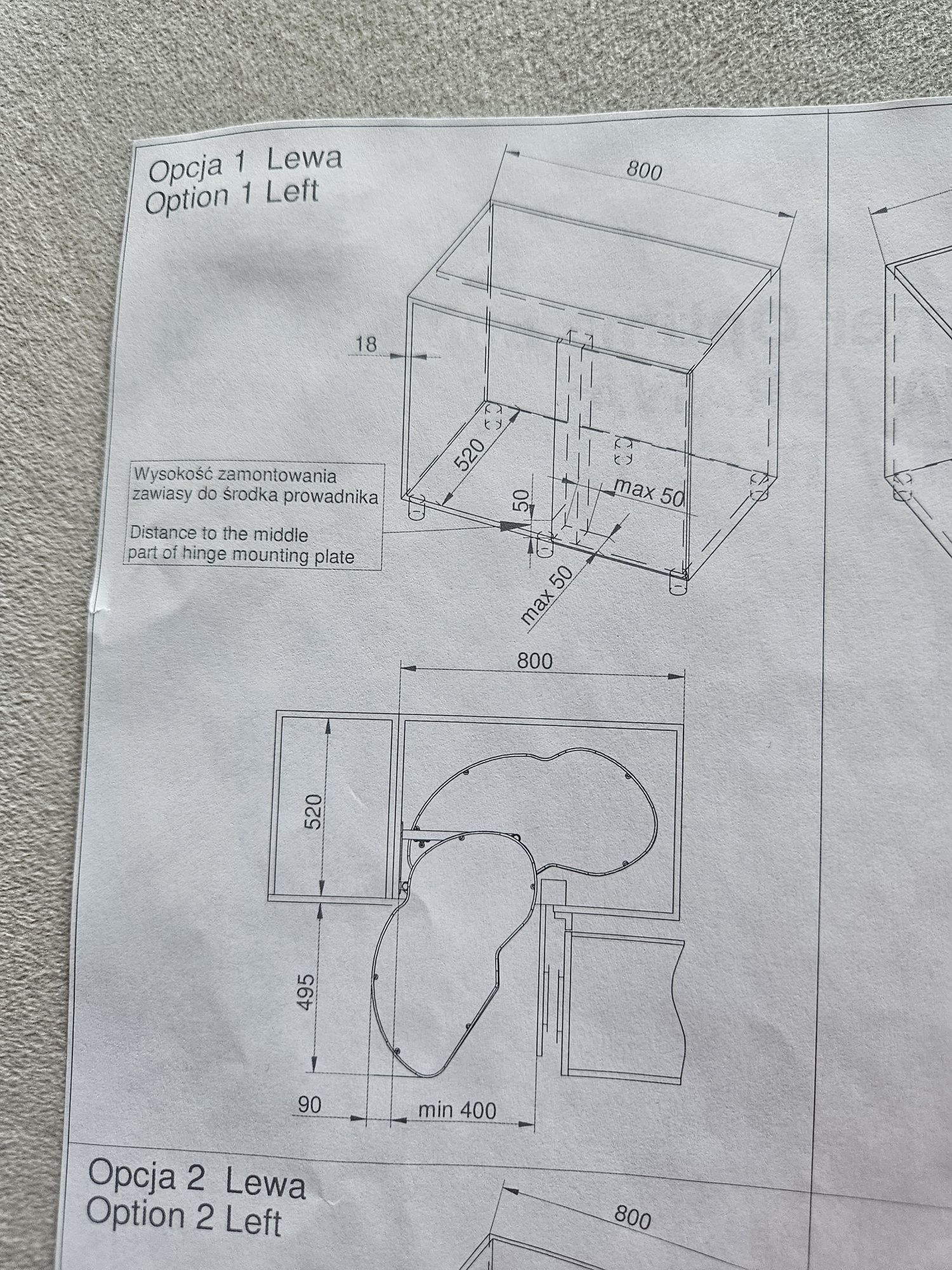Nowa półka narożna ERGO Corner Optima 800 lewa