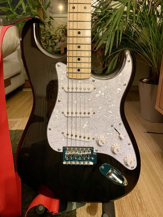 SX Stratocaster Elektro Gitar (Trans Black)