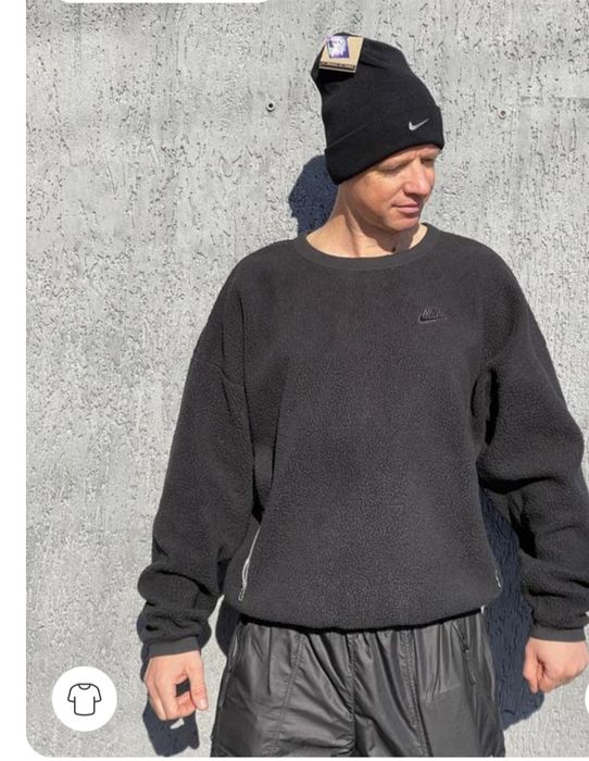 ОРИГІНАЛ Світшот  Nike оверсайз Sherpa  FB8378-010 р.М демісезон чорна