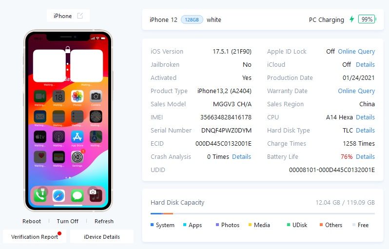 iPhone 12 biały 128gb w idealnym stanie – pełen komplet