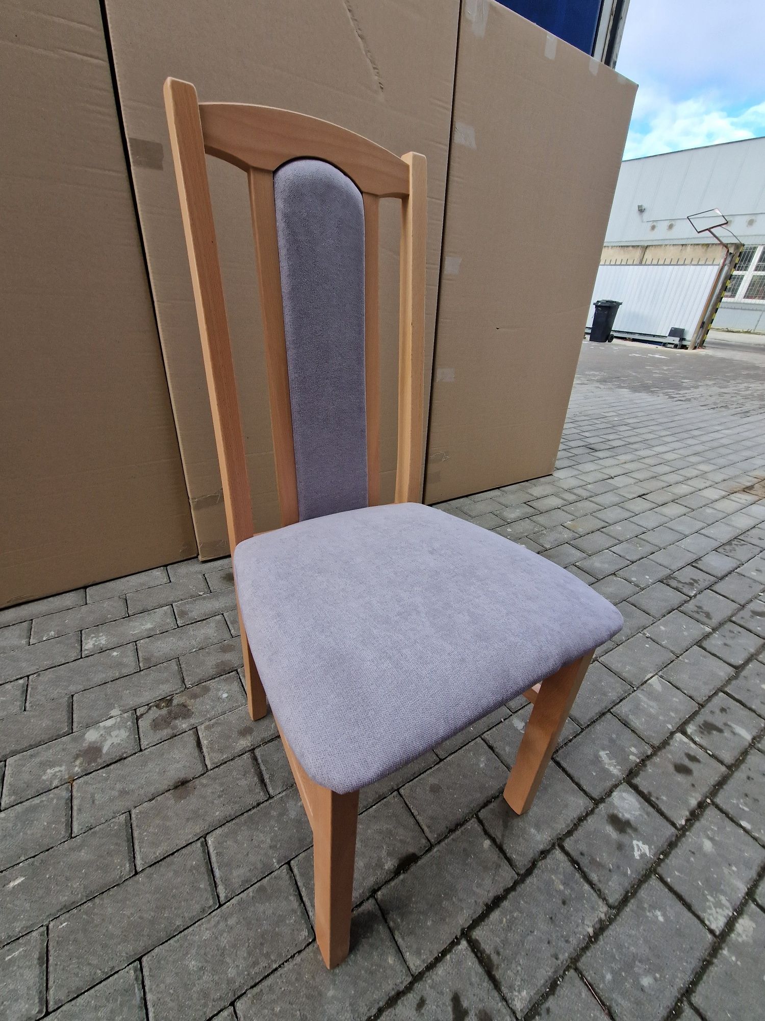 Nowe: Stół 80x140/180 + 6 krzeseł, buk/wotan + szary, dostawa cała PL
