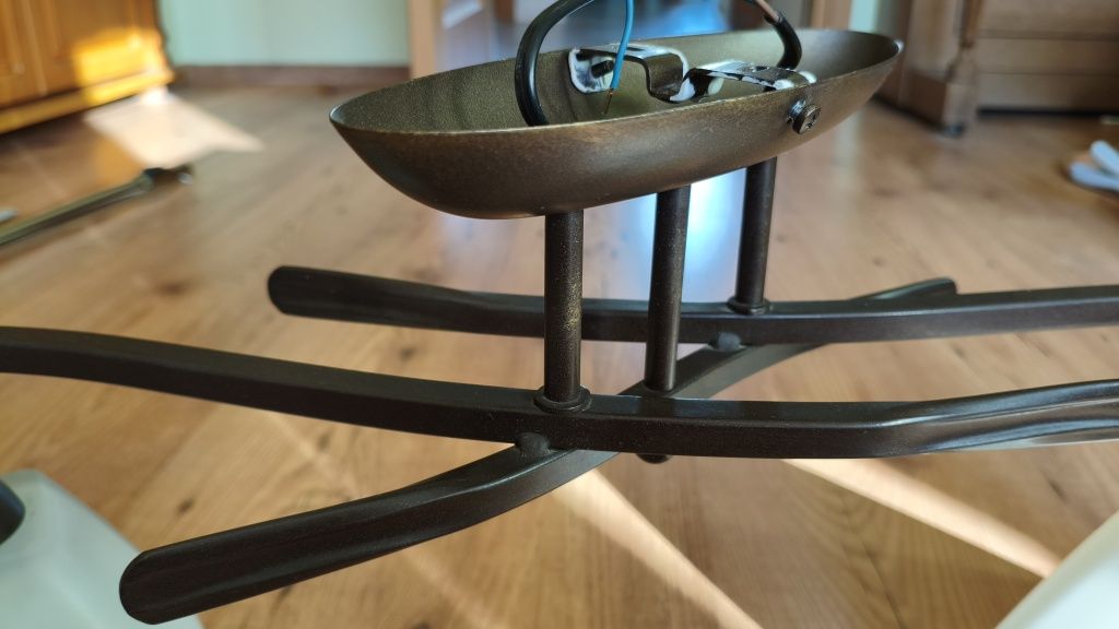 Lampa sufitowa ciemna brązowa na dwie żarówki E27