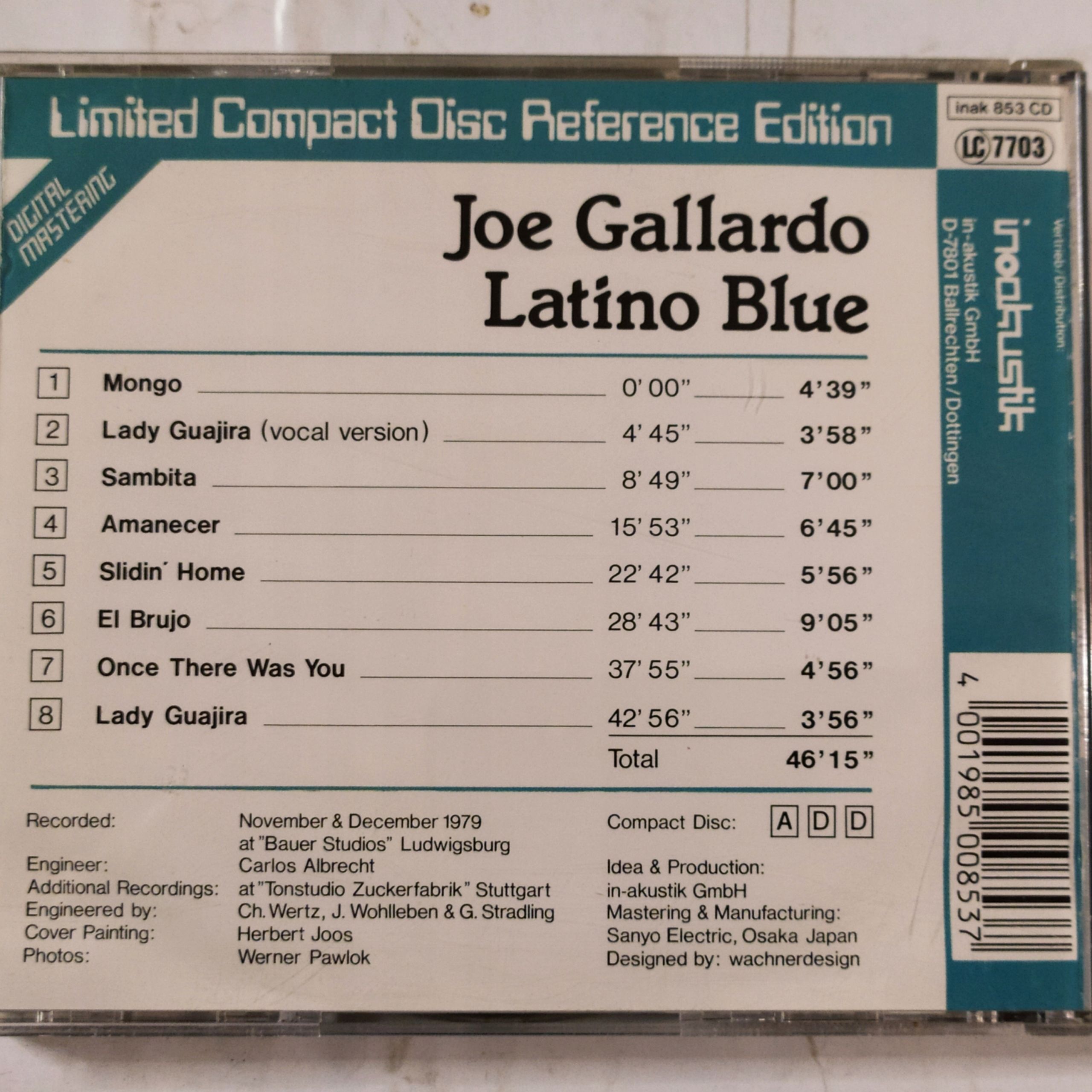 Joe Gallardo- Latino Blue - CD - 3611