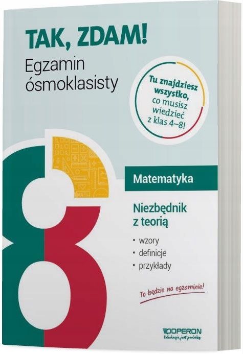 Matematyka 8 Niezbędnik Z Teorią Egzamin Ósmoklasisty Operon