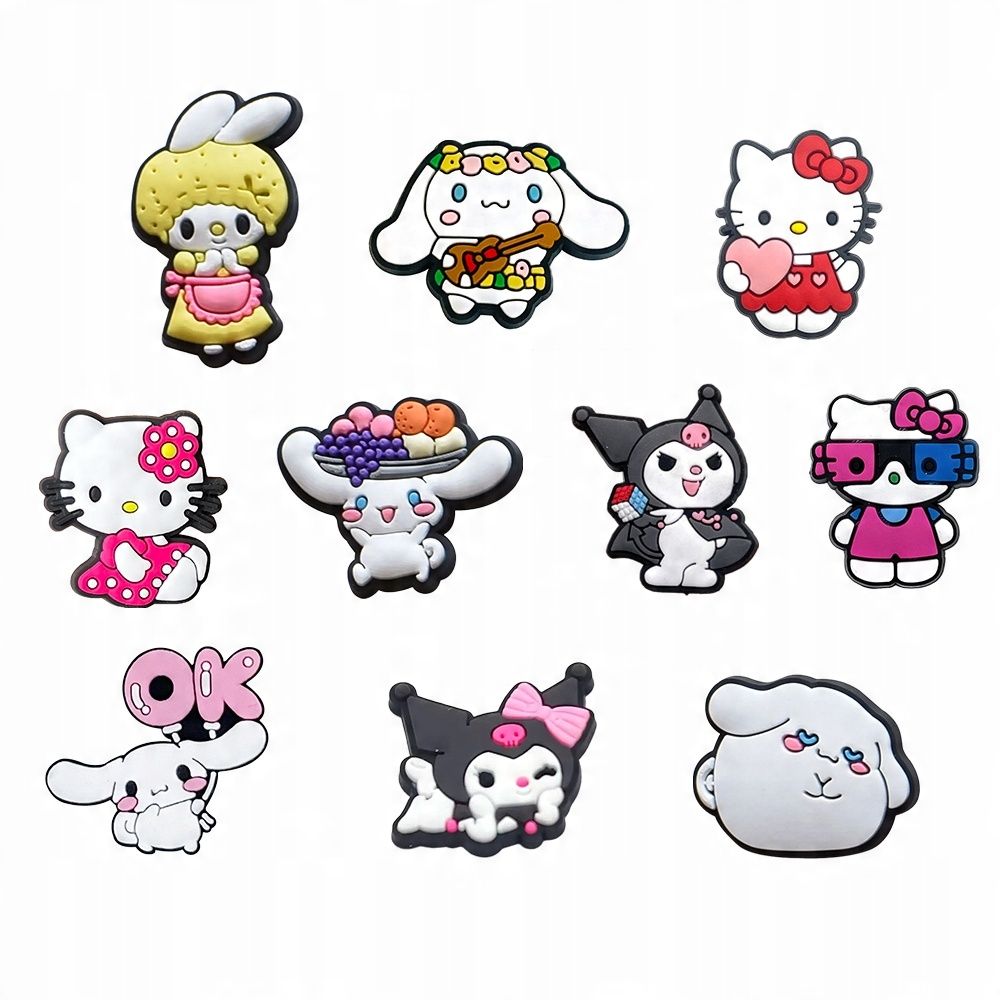 Przypinki do Crocs HELLO KITTY do butów telefonu torby zestaw 10 szt