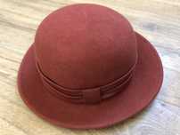 Kapelusz damski elegancki klasyczny rudy brazowy pomaranczowy 58 cm