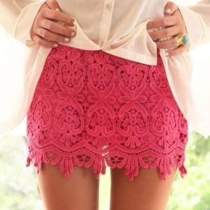 Różowa spódniczka mini ażur New Yorker XS/S