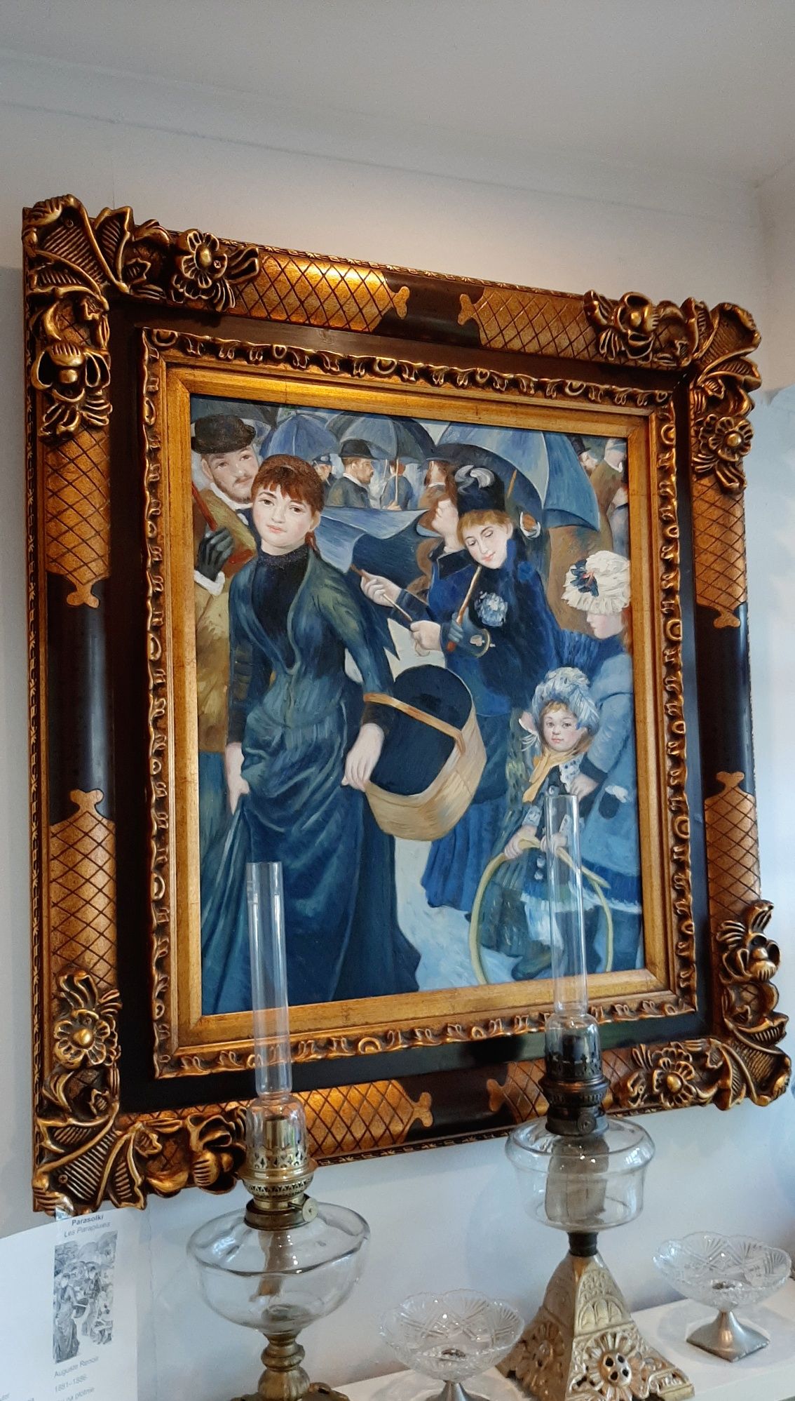 Piękny duży obraz olejny na płótnie Parasolki Auguste Renoir pejzaż