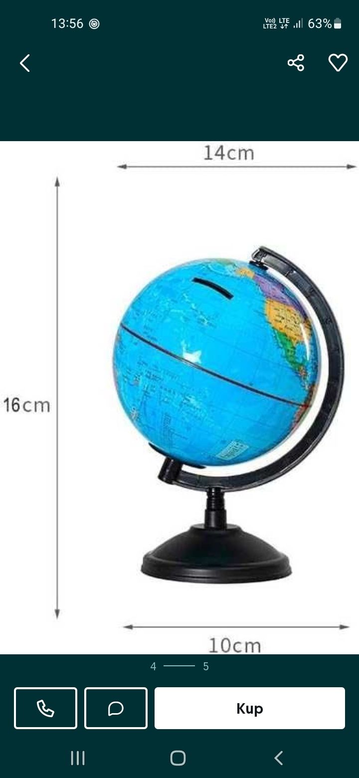 Globus mapa świata