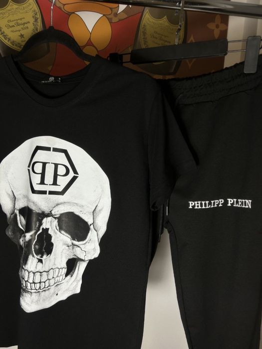 MEGA SALE -50% Мужской костюм Philipp Plein черная футболка/штаны люкс