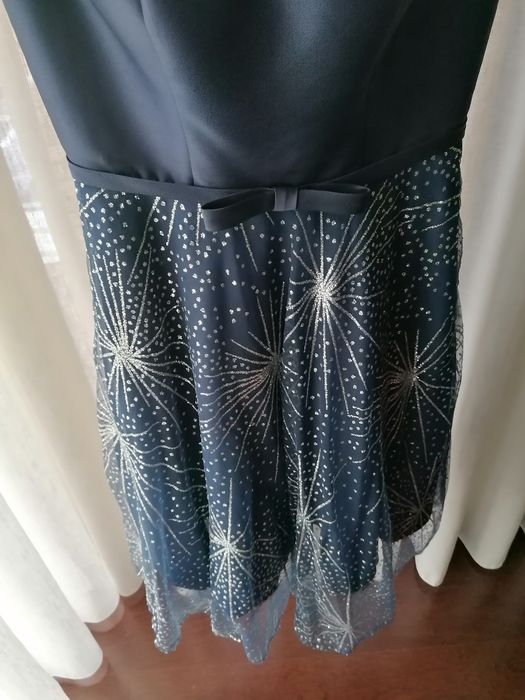 Vestido de cerimónia azul marinho