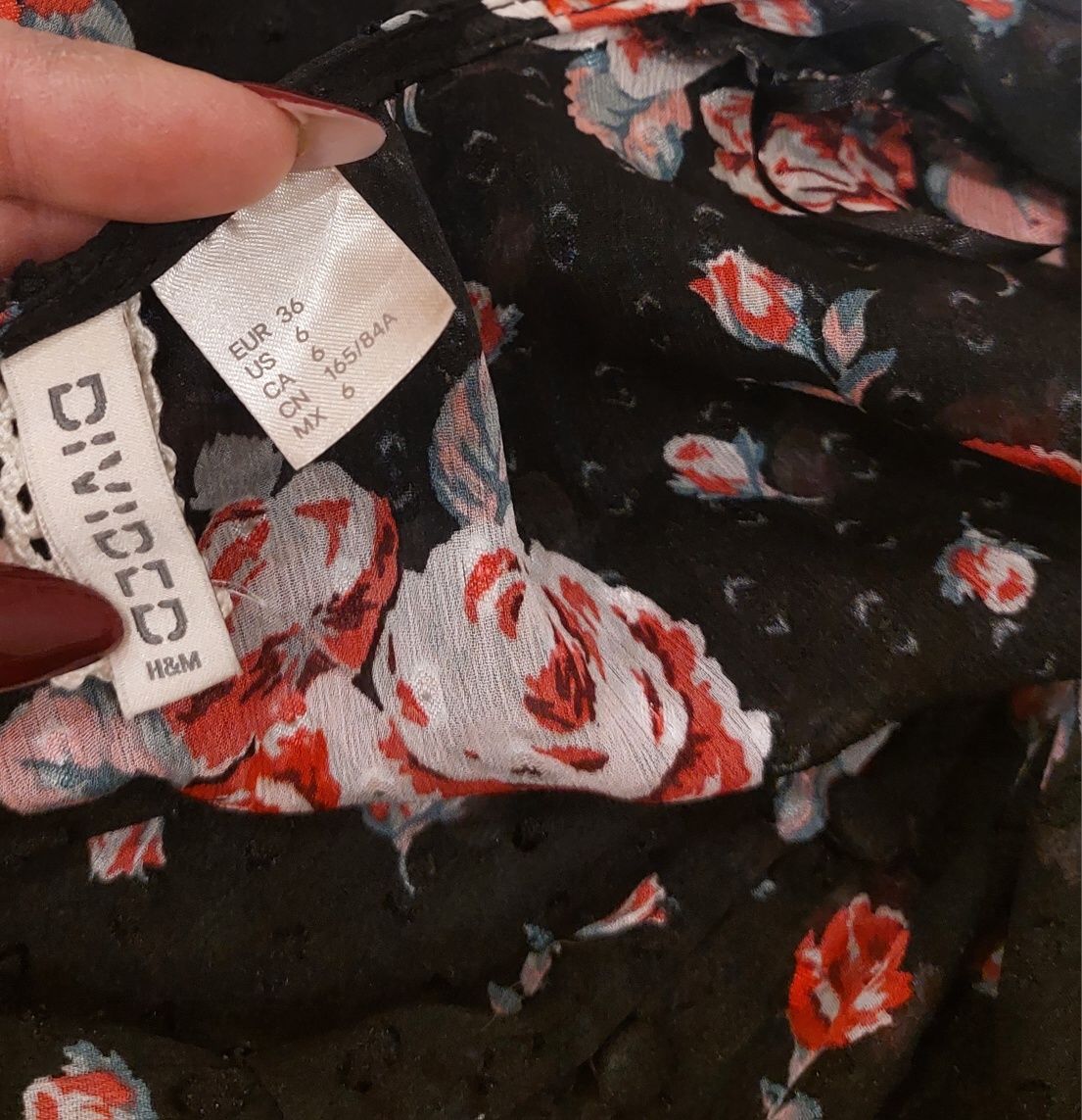 Piękna koszula h&m z rozszerzanymi rękawami r s/m