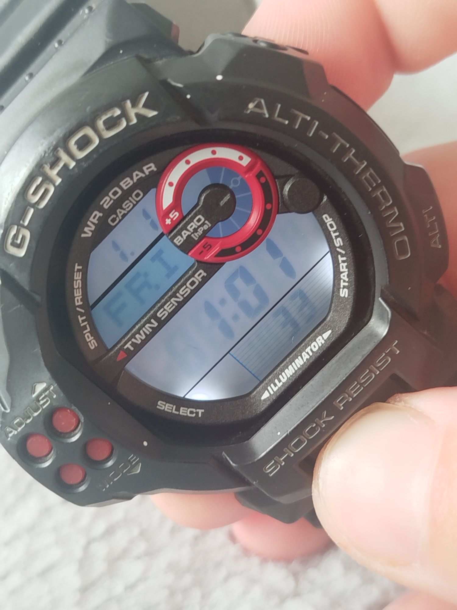Zegarek Casio G-Shock Twin Sensor GDF-100 black red vintage y2k retro