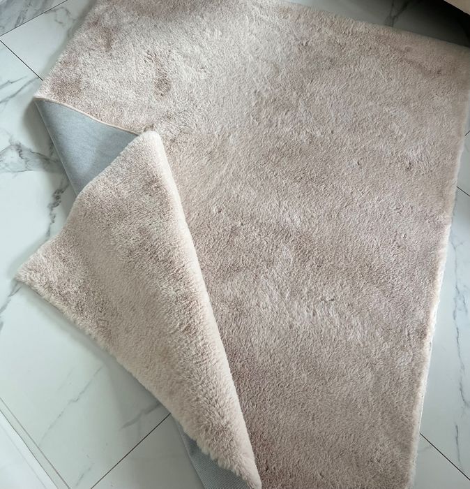 Dywan 120/160 beż Shaggy, Plusz, Rabbit jak nowy