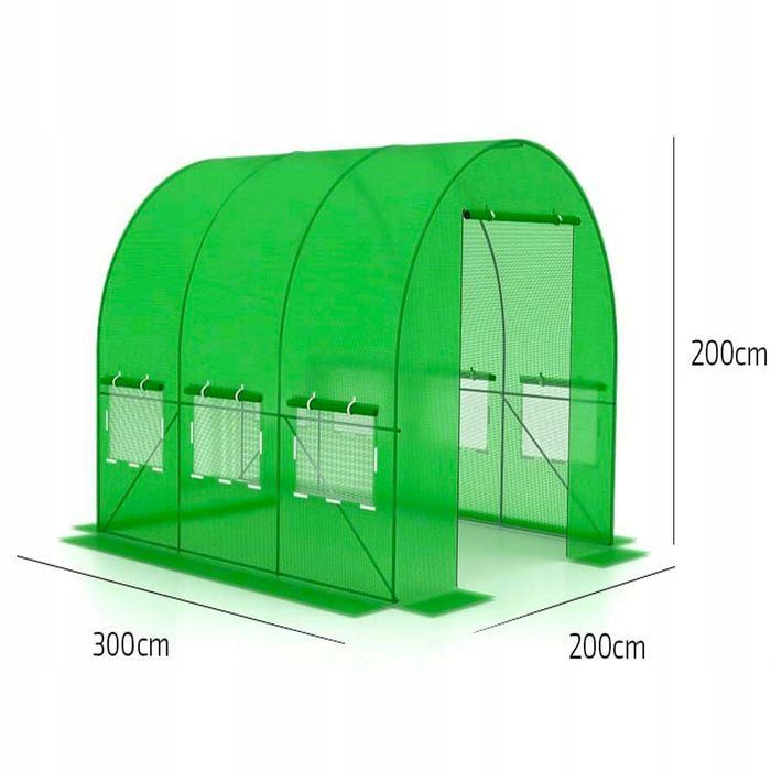 Duży TUNEL FOLIOWY 3x2m ogrodowy szklarnia do ogrodu 2x3m 6m2