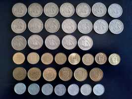 Lote de 40 moedas portuguesas antigas (10 centavos, 1 e 2,50 escudos)