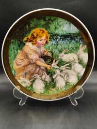 Talerz kolekcjonerski Alicja w Krainie Czarów Fred Morgan porcelana