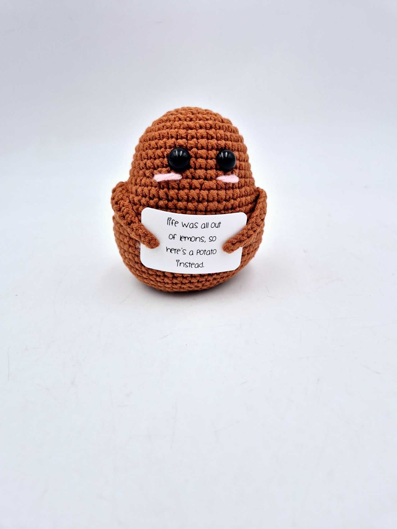Ręcznie robiona na szydełku Maskotka ZIEMNIAK Kartofelek 7,5 cm NOWA!