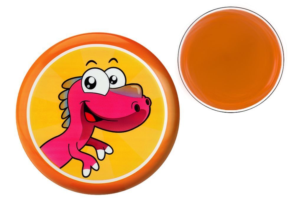 dysk latający frisbee z dinozaurem pomarańczowy 20 cm