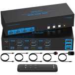 Przełącznik KVM CMSTEDCD 3x3 HDMI/DP 8K60Hz, USB 3.0, 4K144Hz