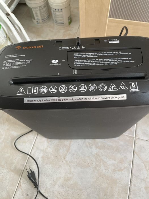 Trituradora de papel e cds