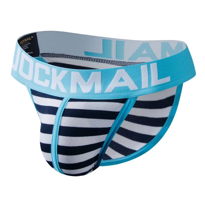 Męskie Seksowne Slipy Tanga w Paski JOCKMAIL Bawełna - L