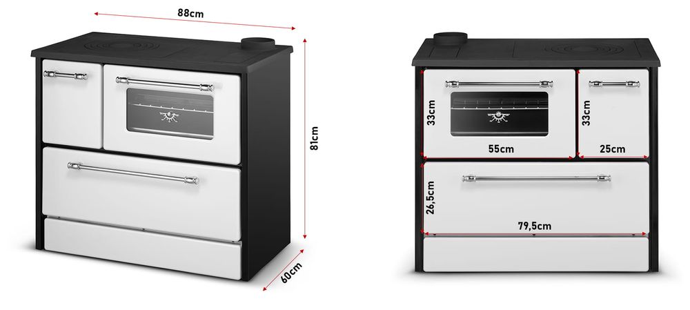Kuchnia węglowa stalowa emaliowana kuchenka +piekarnik OMEGA 701 9kW