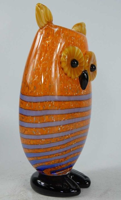 Figura SOWA WAZON sówka szkło MURANO figurka puchacz 22 cm