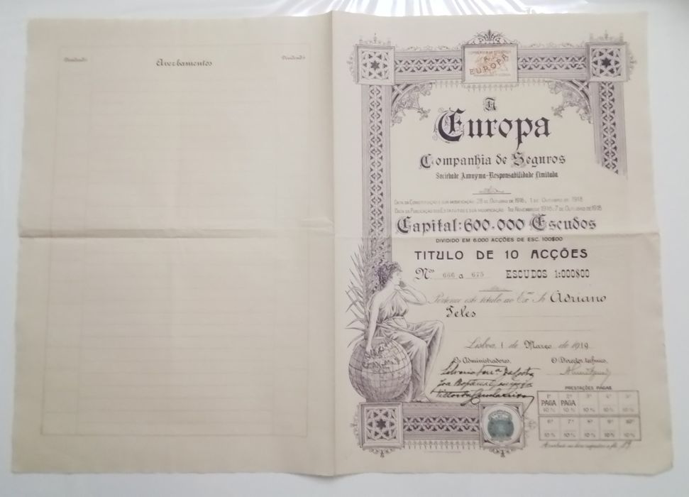 Acções companhias de seguros