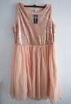 Simply Be sukienka morelowa z cekinami 44 xxl
