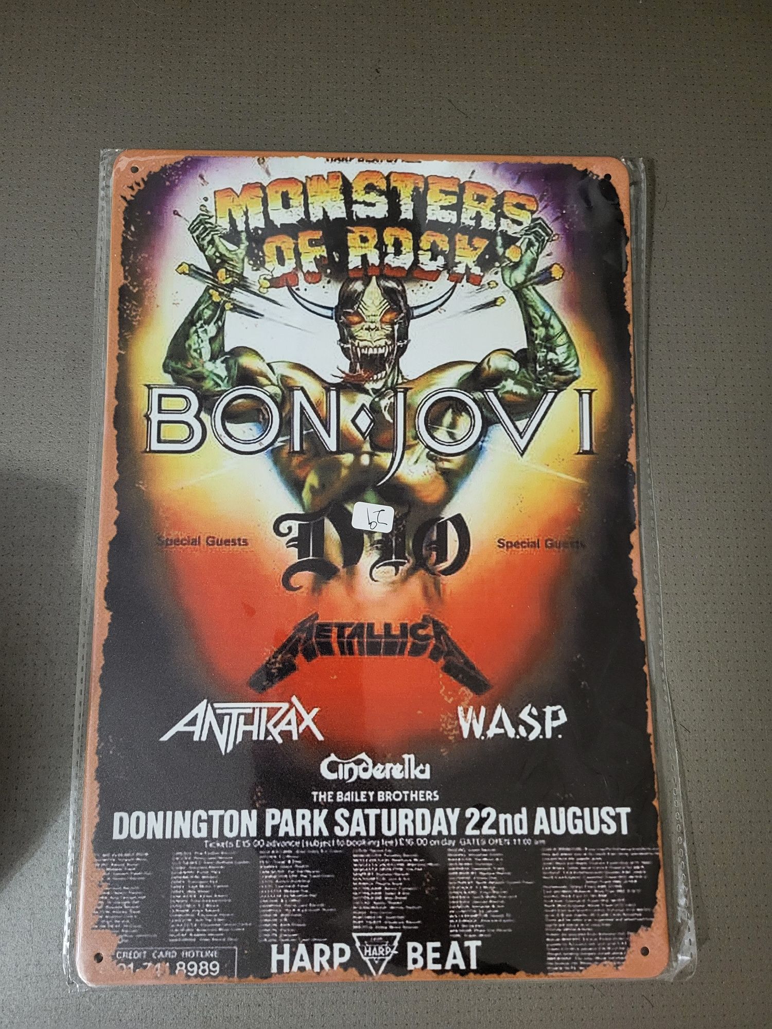 Monster of rock Bon Jovi dekoracyjna tabliczka w stylu Vintage