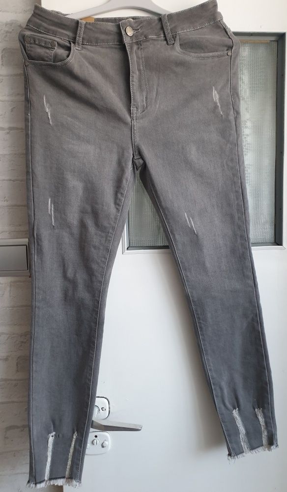 szare jeansy L 40