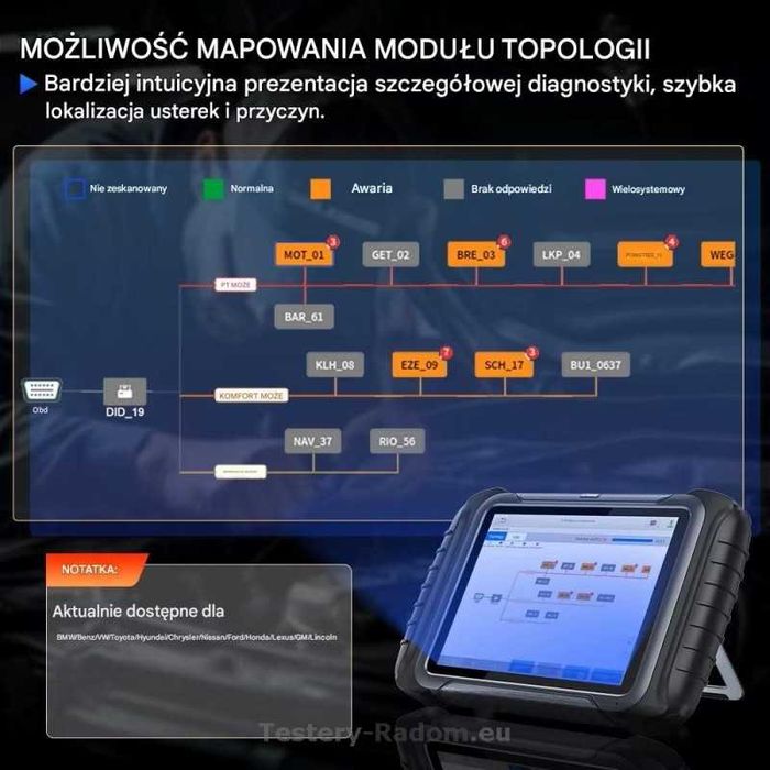 XTOOL D8W Can FD DoIP wifi  język Polski
