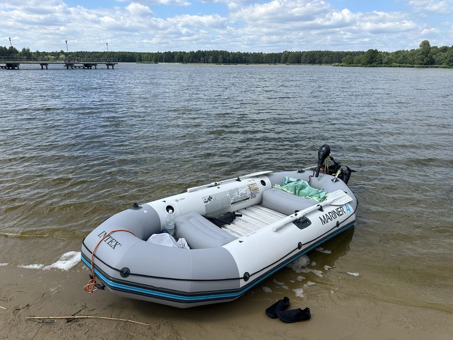 Ponton Intex Mariner 4 silnik Volt Zefir 75 Lbs 900 Watt Aku 100 ah