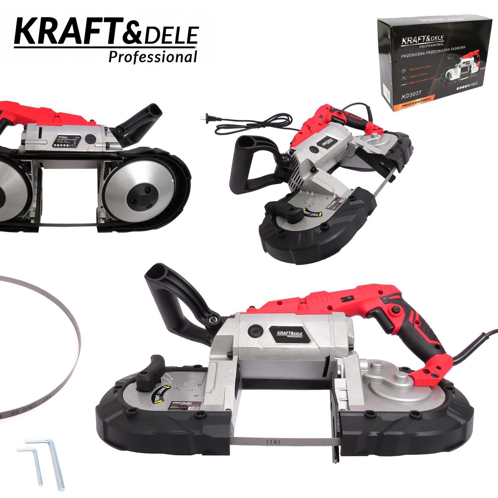 KRAFT&DELE Przenośna piła przecinarka taśmowa do metalu 1900W KD3037