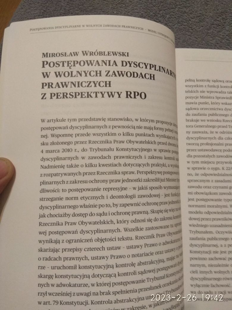 Postępowanie dyscyplinarne w wolnych zawodach prawniczych