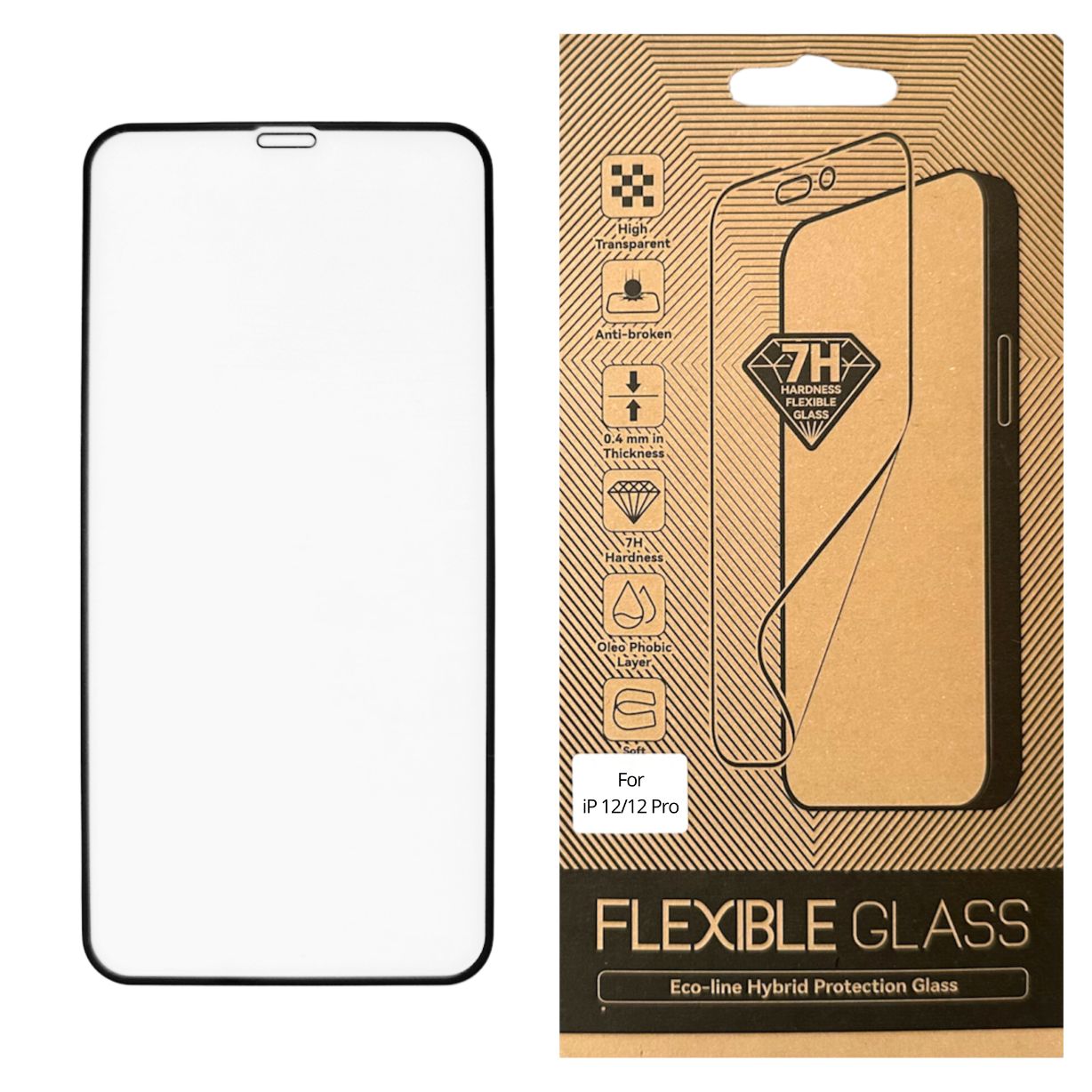 Szkło hybrydowe iPhone 12 / 12 Pro Niepękający Flexible Glass MBS