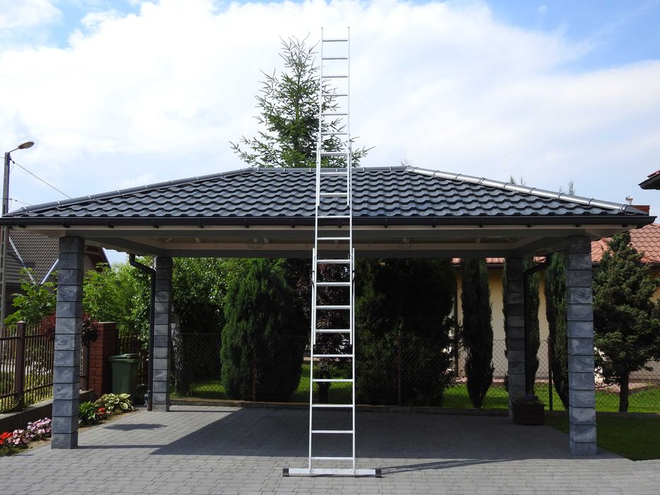 Drabina aluminiowa trzyfunkcyjna 3x9 stopni, długość 5,30 m
