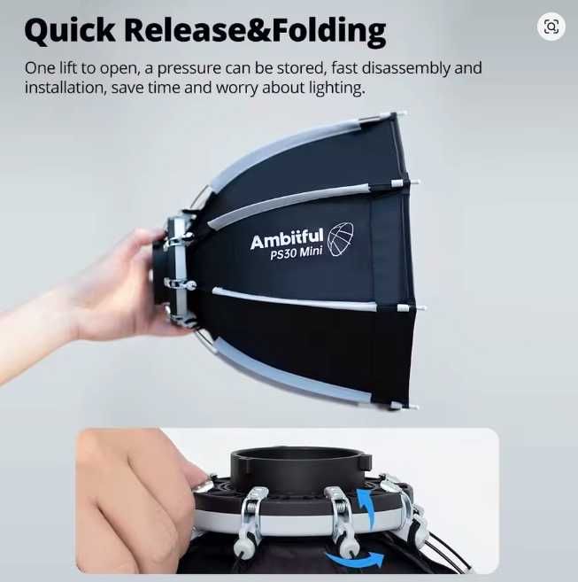 Софтбокс з сотами 30см Ambitful PS30 Mini октобокс Mini Bowens новий