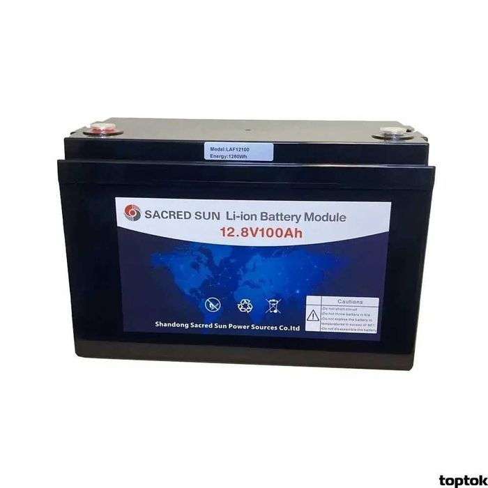 Акумулятор літій-залізо-фосфат LiFePo4 Sacred Sun 12,8B 100Аг 1,28кВт