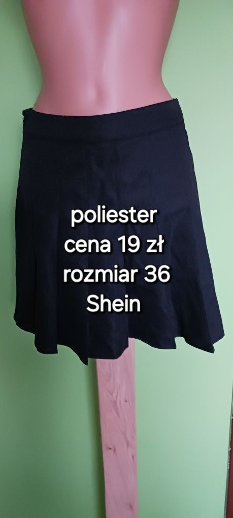 Czarna rozkloszowana spidniczka plisowana Shein rozm.36 cm