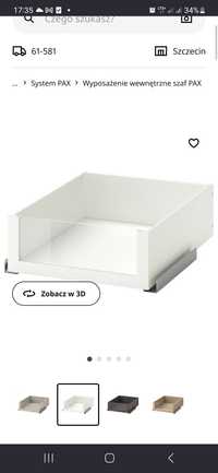 Ikea szuflada ze szklanym frontem biala 50x58