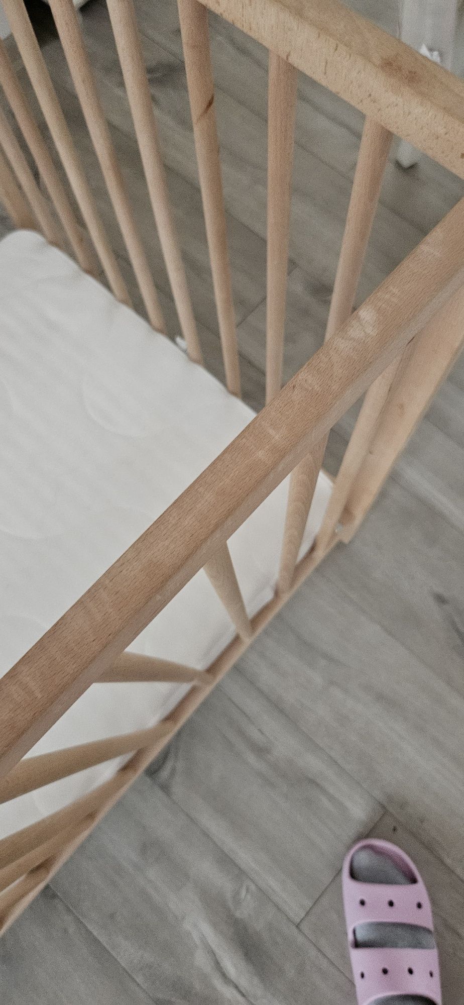 Łóżeczko dziecięce Ikea Sniglar drewniane z materacem