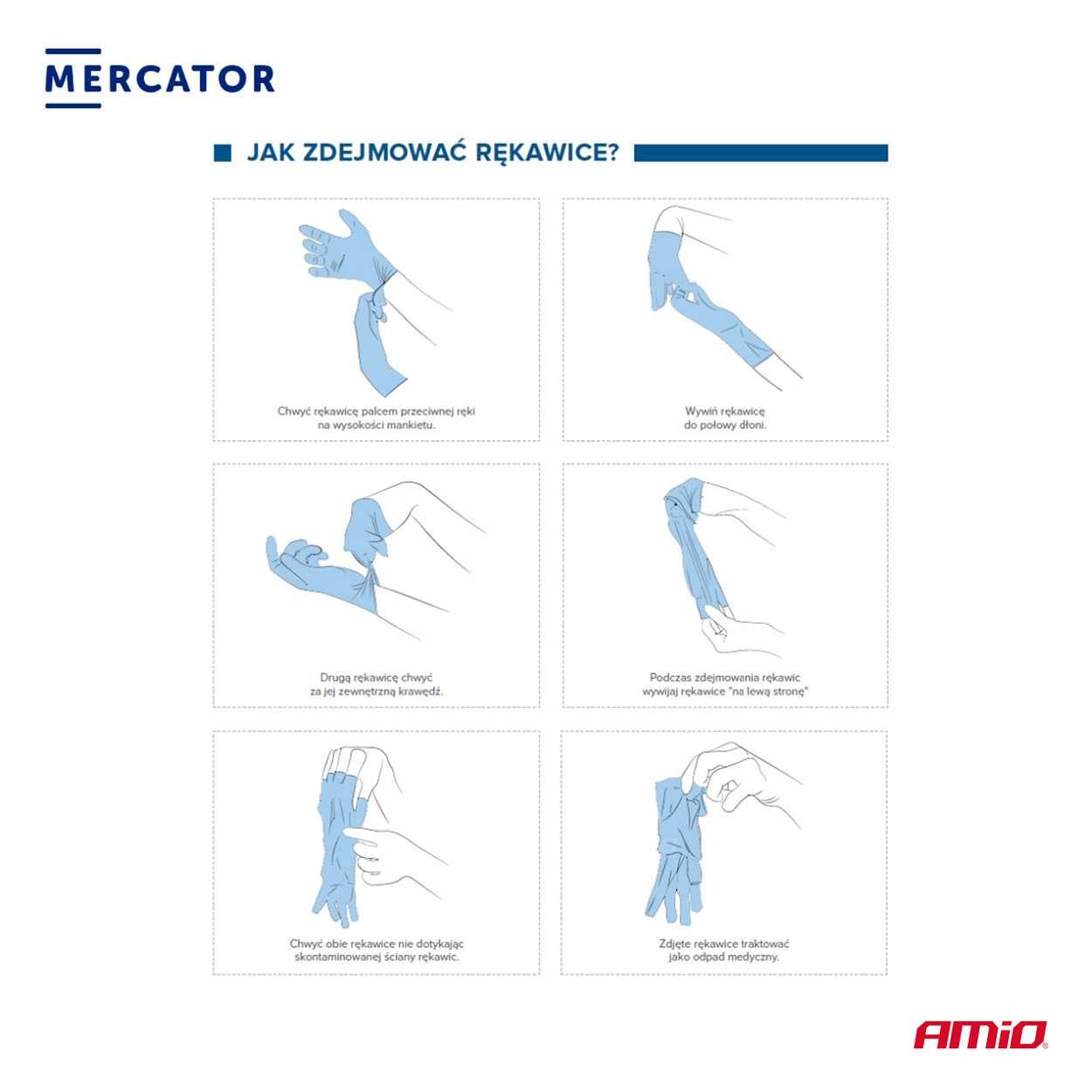 Rękawice nitrylowe czarne Mercator Nitrylex Basic rozmiar L 100 szt.