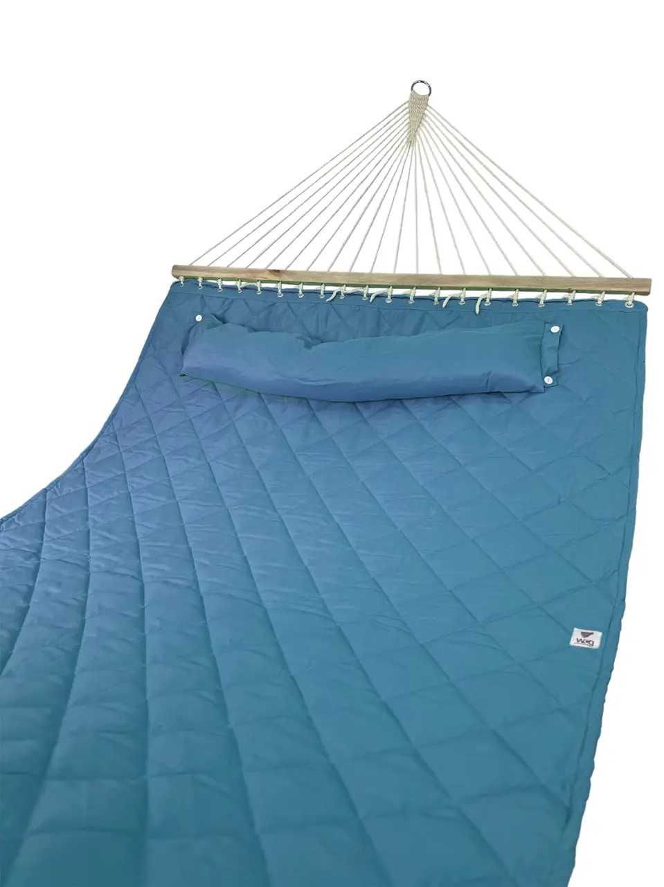 Двомісний гамак SOFT блакитний XXL 200x140 з планками WCG