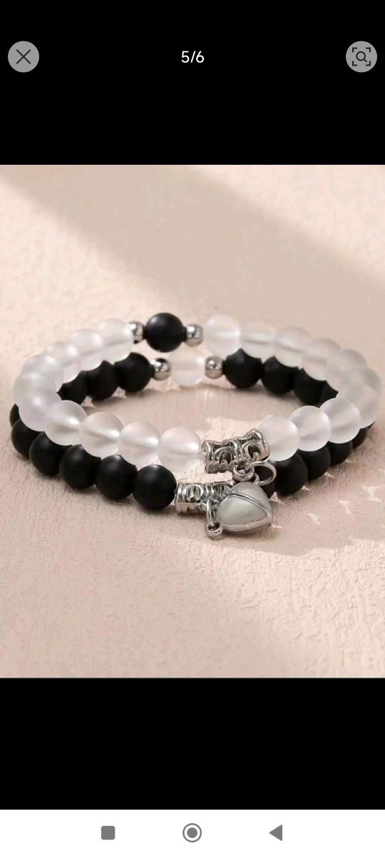 Pulseira com coração magnético para casal