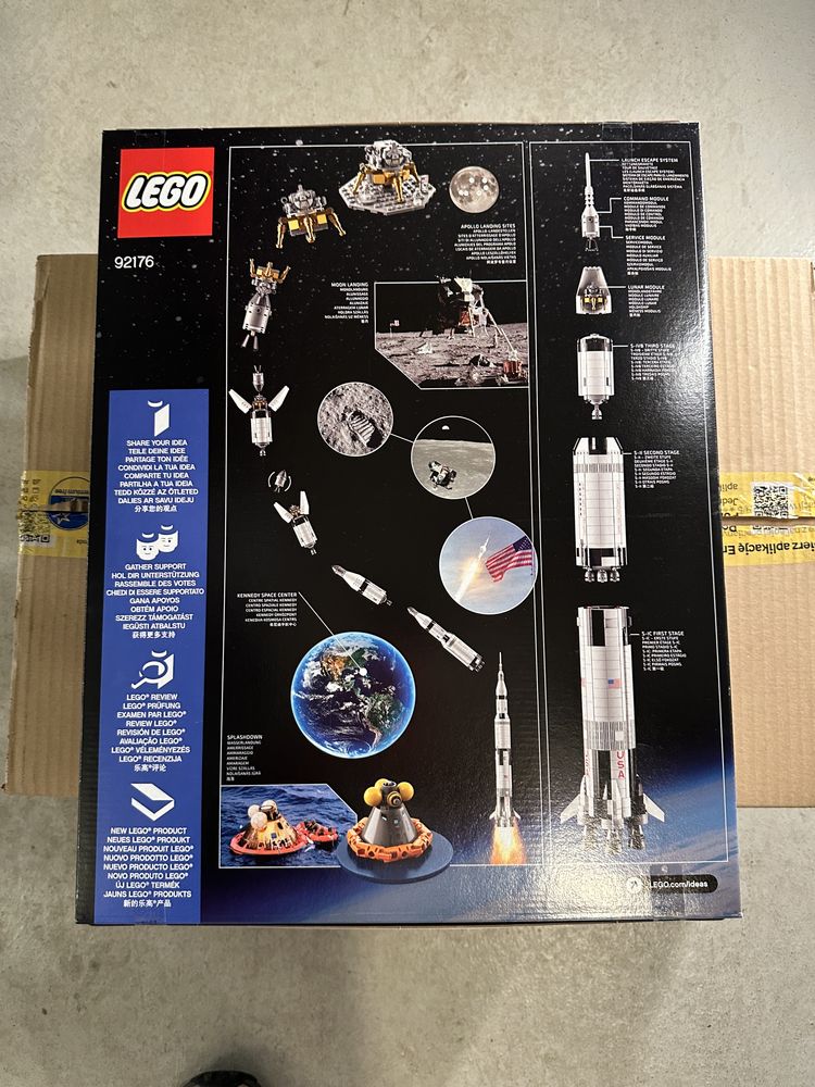 Nowy, ORYGINAŁ 100% zestaw Lego Saturn V NASA Apollo rakieta 92176