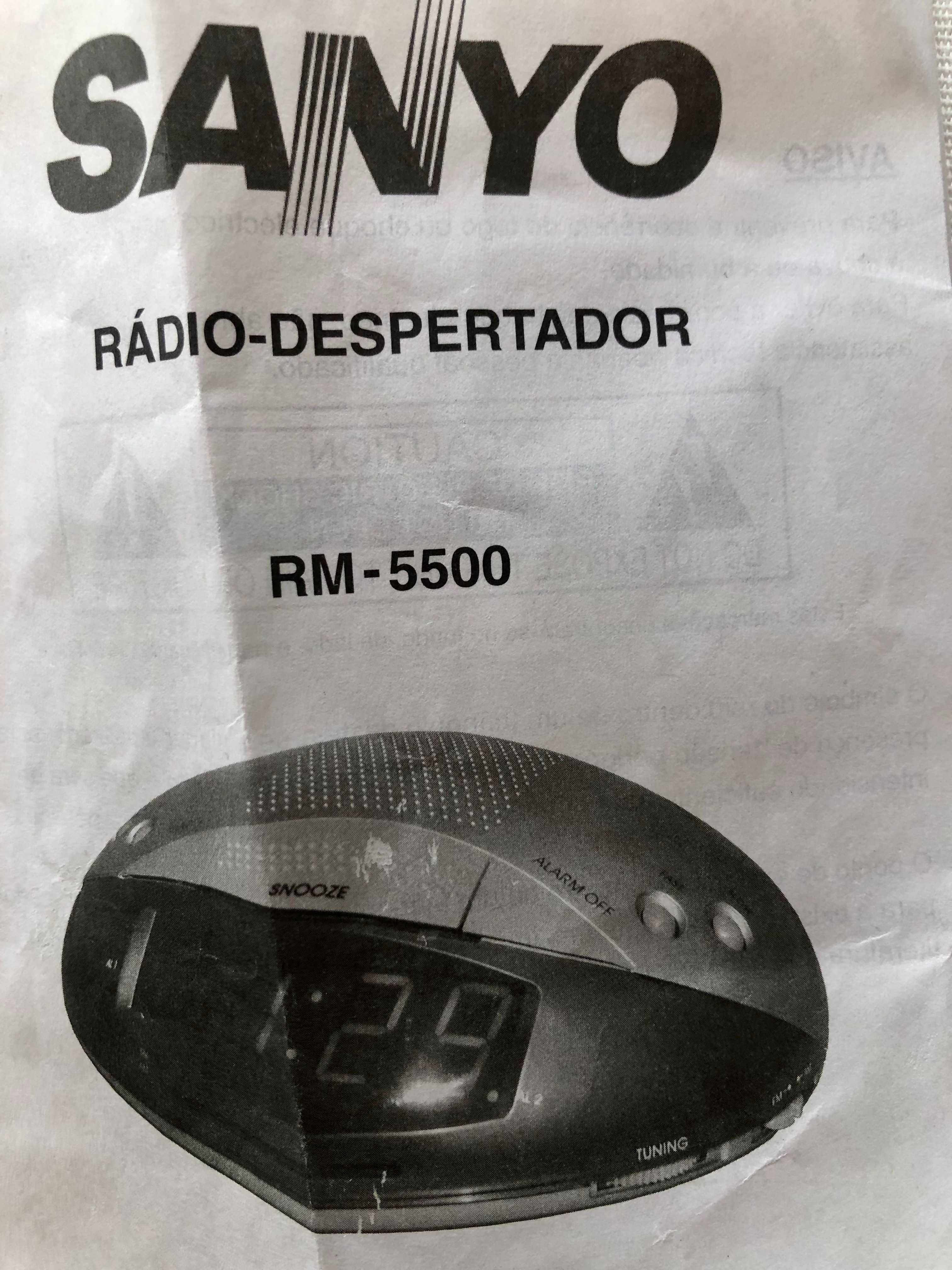 Rádio - Despertador SANYO RM-5500 - NOVO