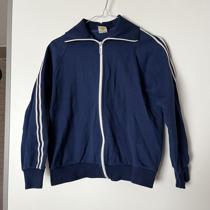 granatowa bluza zapinana z lampasami grasshopers helanca