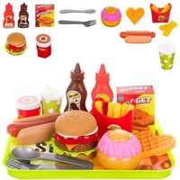 Zestaw zabawkowy jedzenie Fast Food frytki hamburger